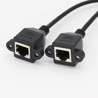 RJ45 Cat6 hembra a hembra 8P8C RJ45 Montaje en panel Tornillo LAN Ethernet Cable de extensión de red