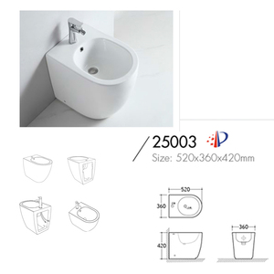 Articles sanitaires pour salle de bain, Siphon en P en céramique, WC monobloc en céramique blanc, Ensemble WC vertical pour femmes, WC à la turque - Product Image 5