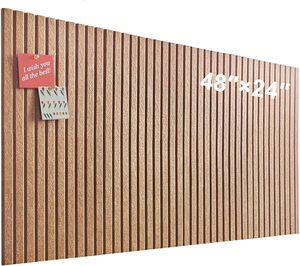 Panel Acústico ROOAOO Color Naranja Quemado de 1700 g/m² con Rayas Verticales Grandes, Panel Acústico de Pared con Pin para Diseño de Oficina - Product Image 1