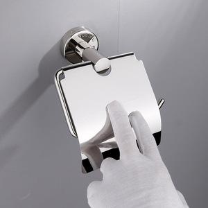 Distributeur de rouleaux de papier toilette en acier inoxydable, porte-papier toilette avec couvercle, porte-papier toilette mural - Product Image 3