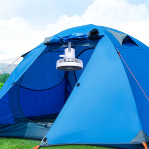 Indoor Outdoor <b>Battery</b> <b>Operated</b> USB <b>Hanging</b> Hook Mini Camping Tent Ceiling Fan with LED <b>Light</b> and Remoter - Product Image 3