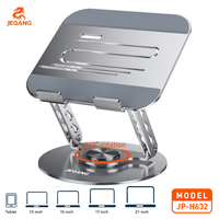 Support de refroidissement pour tablette et ordinateur portable en alliage d'aluminium JEQANG JP-H632 avec rotation à 360°, compatibilité tablette, design réglable