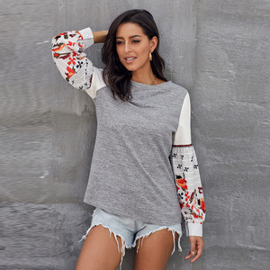 Las mujeres <span class=keywords><strong>bordado</strong></span> Floral linterna de manga larga <span class=keywords><strong>jersey</strong></span> de cuello suéter de punto - Product Image 2
