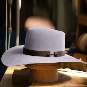 Chapeau Fedora unisexe en feutre de laine à large bord, avec ruban et cordon ajustables, pour adulte, décontracté, hiver, extérieur - Product Image 1