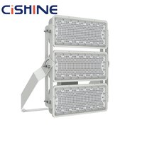 Cishine IP66 200W 500W 1000W 1500W 2000W Lampu Sorot LED Aluminium IP66 150lm/W Putih Hangat 5700k Pencahayaan Olahraga Peredupan 0-10V