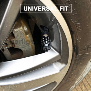 Tapas de válvula de neumático de aleación de aluminio, cubiertas de polvo universales para llanta de rueda, color negro - Product Image 4