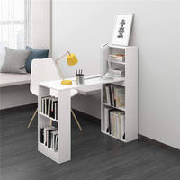 Bureau d'ordinateur en forme de L avec étagères de rangement, poste de travail d'étude, bureau d'ordinateur d'angle