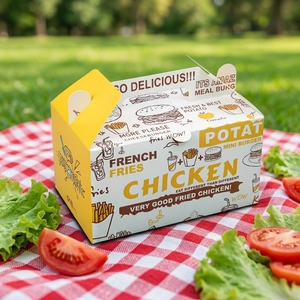 Kunden spezifische Brathähnchen Hamburger Fast-Food-Verpackungs serie Boxen Für Pommes Frites, Popcorn, Snacks - Product Image 4