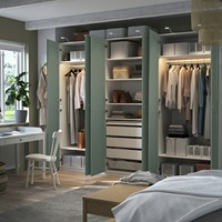 Sortie d'usine Armoire de garde-robe en acier inoxydable 304 antibactérien intégrée Ropa de placard durable et robuste pour la maison de la chambre d'hôtel