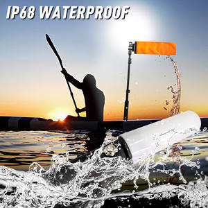 Lumières de kayak à longueur réglable avec kit de poteau de drapeau orange Top White LED Light Boat Navigation Lights for Kayak Fishing Paddling - Product Image 2