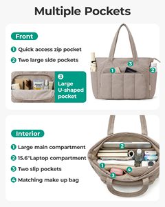 <span class=keywords><strong>Bolsos</strong></span> Acolchados Tipo Puffer OEM ODM para Mujer, Mochila Acolchada para Viaje, Bolso <span class=keywords><strong>de</strong></span> Mano Moderno y Suave para Enfermeras y Maestras - Product Image 2