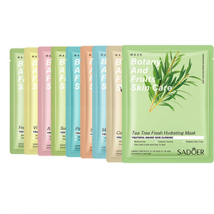 Masque en tissu hydratant et lissant SADOER à la fraîcheur naturelle des plantes et des fruits, vente en gros - Product Image 1