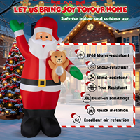 Père Noël gonflable de 8,5 pieds avec ours en peluche et lumière LED, ornement de Noël pour la cour, la pelouse, la maison, la décoration extérieure des fêtes
