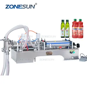 ZONESUN ZS-YT2 Semi Automatic Double Head Palm Olive Oil Juice Beverage Bottles Liquid Filling Machine