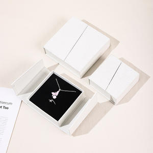 Çift açık mücevher kutusu lüks sert karton takı <span class=keywords><strong>2</strong></span> kapı manyetik kolye küpe yüzük hediye ambalaj kutusu - Product Image 5