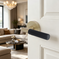Manijas de Puerta de Estilo Americano Negras para Interiores, Juego de Manijas con Cerradura para Puertas de Madera, Venta al Por Mayor de Fábrica
