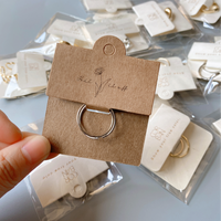 Bague en carton personnalisée boucle d'oreille porte-carte holographique fait main ensemble de bijoux affichage papier cartes avec logo imprimé