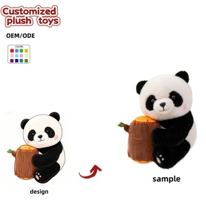 Peluche de Panda Personalizado OEM/ODM con Tronco de Árbol - Muñeco de Peluche de Panda Adorable y Personalizado para Regalos y Decoración del Hogar - Product Image 1