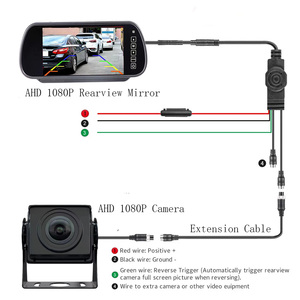 Xách tay 7-inch <span class=keywords><strong>Rear</strong></span> <span class=keywords><strong>View</strong></span> gương với AHD 1080p máy ảnh xe đảo ngược Hỗ trợ Đậu xe màn hình - Product Image 6