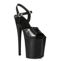 Chaussures de danse à talon aiguille de 20 cm (8 pouces) en PVC, à lacets, bout ouvert, plateforme, pour femme, été, extérieur, mariage, fête, vente en gros