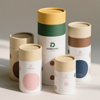 Boîte en carton ronde d'emballage de collation alimentaire thé papier kraft compostable écologique imprimée personnalisée avec couvercle