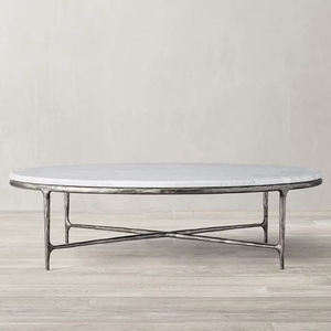 Tay Búa kim loại khung đá cẩm thạch trung tâm bảng đá cẩm thạch Vòng Bàn cà phê - Product Image 3