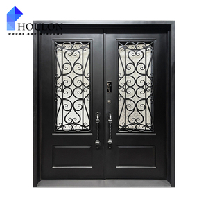 Portes d'entrée en métal personnalisées classiques, portes de sécurité extérieures, portes d'entrée en fer forgé pour maisons, extérieur moderne - Product Image 5