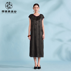 Váy ngủ lụa tơ tằm kiểu Trung Hoa in kỹ thuật số thân thiện với môi trường <span class=keywords><strong>Xiangyun</strong></span> Yarn, dài đến đầu gối, thiết kế cổ điển - Product Image 1