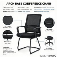 Chaise de bureau ergonomique en maille, dossier moyen, pivotante, avec accoudoirs fixes, siège inclinable vert 33587-SF018A