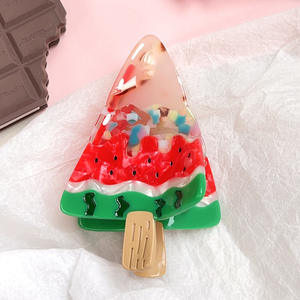 Qianjin กิ๊บหนีบผมรูปไอศครีมกิ๊บติดผมทำจากอะซิเตทออกแบบได้ตามต้องการสำหรับฤดูร้อนรูปทรงสร้างสรรค์ - Product Image 6