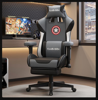 Silla Gamer Estilo Americano, Giratoria, Altura Ajustable, Respaldo Alto, Cuero Ergonómico, con Reposapiés