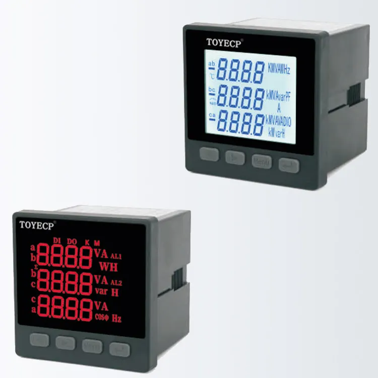 Analyseur de puissance de réseau à écran LCD compteur d'énergie numérique triphasé Instrument électrique multifonctionnel