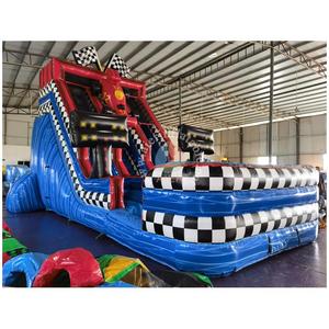 Toboggan aquatique gonflable commercial à double piste, toboggan gonflable sur le thème des voitures de course <span class=keywords><strong>avec</strong></span> <span class=keywords><strong>piscine</strong></span> pour la <span class=keywords><strong>location</strong></span> - Product Image 1