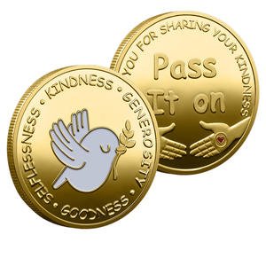 Set di IT Monete Commemorative Placcate in Metallo Dorato con Motivi di Farfalla, Fiore, Trifoglio, Colomba, Arcobaleno e Gratitudine - Product Image 4