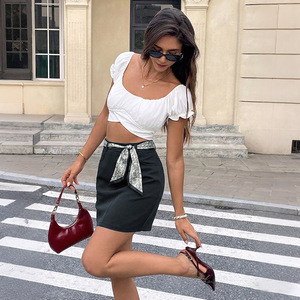 PRETTY STEPS <span class=keywords><strong>Falda</strong></span> Corta Ajustada de Verano 2026 para Mujer <span class=keywords><strong>con</strong></span> Cinturón Incluido - Product Image 4