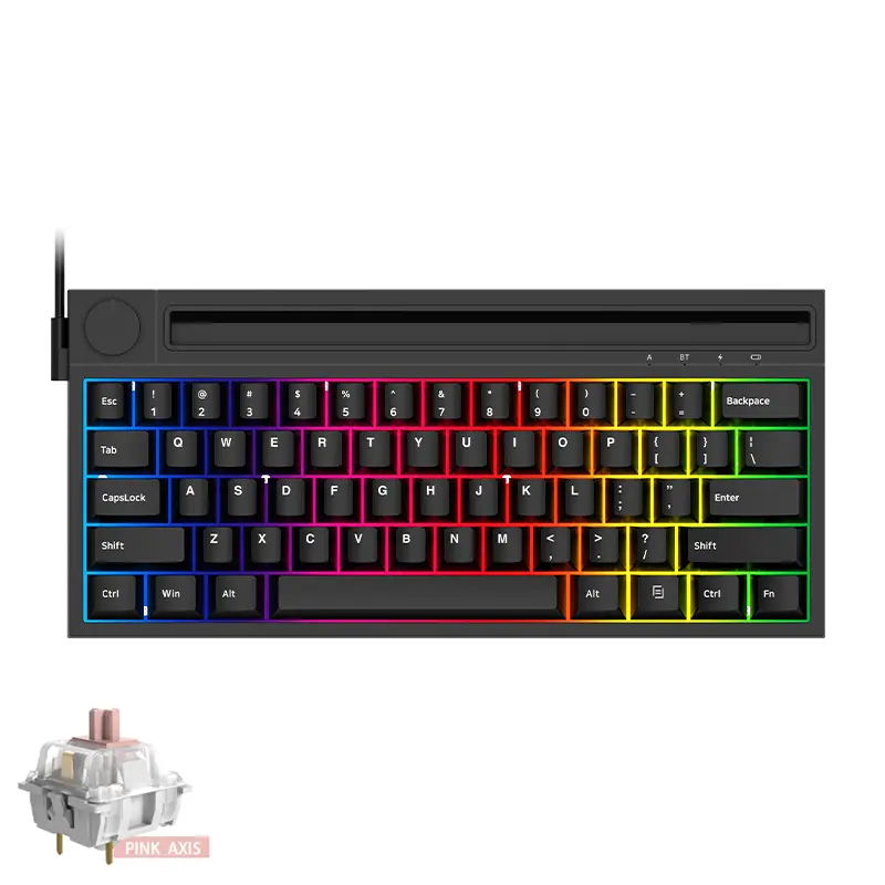 Ajazz K620T 62keys RGB Wireless Dual-mode BT Gaming Mechanical Keyboard Pink Switch USB3.0/Type C for Laptop/PC
