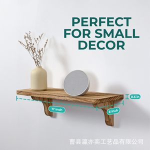 <b>Wall</b> <b>Shelves</b> Solid Wood Single Layer Rectangle <b>Wall</b> <b>Mounted</b> For Bedroom Living Room Decorative Storage <b>Shelf</b> Natural Color - Product Image 2