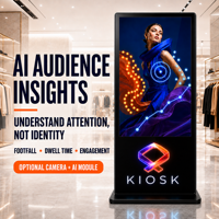 Kiosco Humano Digital Interactivo con IA de 55 Pulgadas con Pantalla Táctil, Cámara y Asistente Multilingüe para Recepción Virtual y Orientación