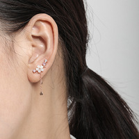 Sakura-Blüten Brautschmuck S925 Sterling Silber Kirschblüten-Ohrringe