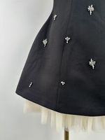S-XL Großhandel Französisches Hochwertiges Perlenbesetztes Schleifenkleid - Vietnamesisches Nischendesign Elegantes Damen-Freizeitkleid Sommer Hochgeschnittenes A-Linien-Kurzkleid