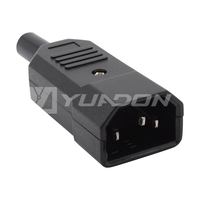 Prise mâle droite réutilisable IEC 60320 C14, connecteur mâle IEC C14C13