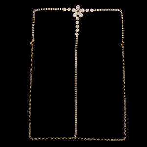 BINSHUO, Tanga con cadena de diamantes de imitación de cristal, cadena de cuerpo Floral con diamantes de imitación súper brillante para ropa interior de Bikini - Product Image 3