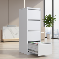 Archivador Vertical Moderno de 4 Cajones con Panel de Madera para Almacenamiento de Documentos y Carpetas en Oficina, Hogar y Escuela