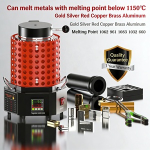 תנור התכה מתכתי בתדר ביניים בטמפרטורה גבוהה בגודל קטן - לזהב, כסף, נחושת, אלומיניום, מתכות ויציקה - Product Image 1