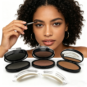 Pochoir à sourcils et <span class=keywords><strong>crayon</strong></span> poudre effet mat minéral naturel pour maquillage et stylisation des sourcils, marque privée - Product Image 1