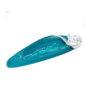 Decorazione da tavolo da tavolo con onde marine blu resina trasparente - Product Image 4