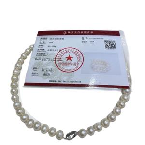 Collier de perles d'eau douce naturelles de 9 à 10 mm avec fermoir en argent S925 à forte luminosité, presque sans défaut, cadeau pour la fête des mères - Product Image 5