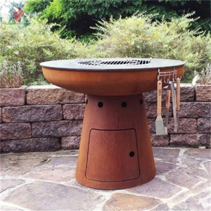 Barbecue <span class=keywords><strong>à</strong></span> charbon de <span class=keywords><strong>bois</strong></span> en acier Corten, foyer <span class=keywords><strong>à</strong></span> charbon de <span class=keywords><strong>bois</strong></span> avec stockage - Product Image 6
