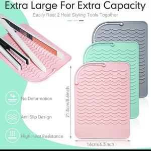 Heat Resistant <b>Silicone</b> Heat Mat for Curling Irons, Hair Straighteners, Curler Dispensers & Hair Styling <b>Tools</b> - Product Image 2