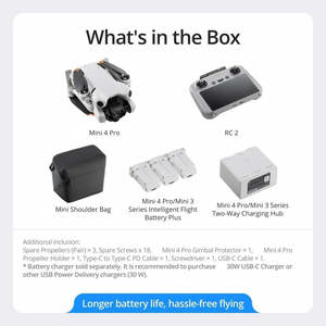 DJ I Mini 4 Pro <b>Drone</b> Fly More Combo <b>4K</b> HDR Video RC 2 Advanced Obstacle Sensing Commercial Use - Product Image 5